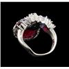 Image 3 : 14KT White Gold 13.09 ctw Ruby, Tanzanite and Diamond Ring