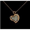 Image 2 : 0.72 ctw Diamond Pendant With Chain - 14KT Rose Gold