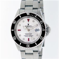 Rolex Stainless Steel Ruby and Diamond Submariner Men's Watch