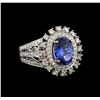 Image 1 : 14KT White Gold 3.31 ctw Tanzanite and Diamond Ring