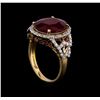 Image 4 : 8.79 ctw Ruby and Diamond Ring - 14KT Yellow Gold