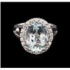 Image 2 : 5.67 ctw Aquamarine and Diamond Ring - 14KT White Gold