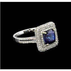 14KT White Gold 2.90 ctw Sapphire and Diamond Ring