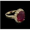 Image 1 : 5.94 ctw Ruby and Diamond Ring - 14KT Yellow Gold