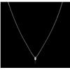 Image 1 : 14KT White Gold 0.30 ctw Diamond Solitaire Necklace