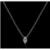 Image 2 : 14KT White Gold 0.30 ctw Diamond Solitaire Necklace