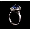 Image 4 : 4.20 ctw Tanzanite and Diamond Ring - 14KT White Gold