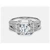 Image 1 : Cubic Zirconia and Diamond Ring - 14KT White Gold