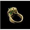 Image 3 : 14KT Yellow Gold 4.10 ctw Emerald and Diamond Ring