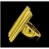 Image 3 : Ridged Style Rectangle Elastic Ring - Gold Plated