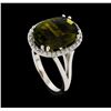 Image 4 : 4.17 ctw Tourmaline and Diamond Ring - 14KT White Gold