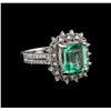 Image 1 : 2.83 ctw Emerald and Diamond Ring - 14KT White Gold