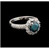 Image 1 : 14KT White Gold 2.11 ctw Blue Diamond Ring