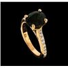 Image 4 : 3.00 ctw Green Tourmaline and Diamond Ring - 14KT Rose Gold