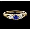 Image 2 : 0.23 ctw Sapphire and Diamond Ring - 14KT Yellow Gold