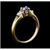 Image 4 : 0.23 ctw Sapphire and Diamond Ring - 14KT Yellow Gold