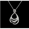 Image 1 : 14KT White Gold 0.85 ctw Diamond Pendant With Chain