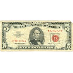1963 $5 VG/XF Red Seal Note