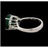Image 3 : 4.36 ctw Emerald and Diamond Ring - 14KT White Gold