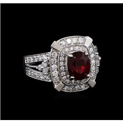 14KT White Gold 2.67 ctw Spinel and Diamond Ring