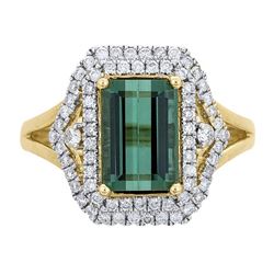 2.99 ctw Tourmaline and Diamond Ring - 14KT Yellow Gold