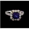 Image 2 : 14KT White Gold 3.00 ctw Sapphire and Diamond Ring