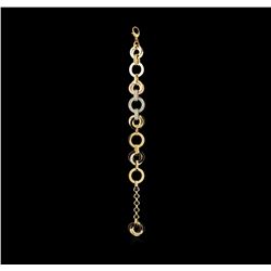 0.71 ctw Diamond Bracelet - 14KT Tri Color Gold