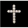Image 1 : 3.55 ctw Diamond Cross Pendant - 18KT White Gold