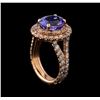 Image 4 : 4.30 ctw Tanzanite and Diamond Ring - 14KT Rose Gold