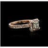 Image 1 : 14KT Rose Gold 1.30 ctw Fancy Green Diamond Ring