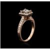 Image 3 : 14KT Rose Gold 1.30 ctw Fancy Green Diamond Ring