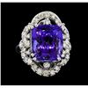 Image 2 : 16.38 ctw Tanzanite and Diamond Ring - 14KT White Gold