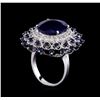 Image 4 : 13.31 ctw Sapphire and Diamond Ring - 14KT White Gold