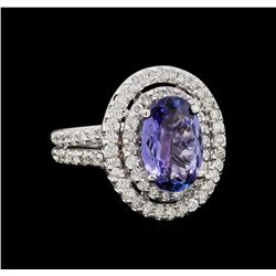 14KT White Gold 1.92 ctw Tanzanite and Diamond Ring