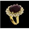 Image 4 : 11.11 ctw Ruby and Diamond Ring - 14KT Yellow Gold