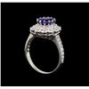 Image 4 : 14KT White Gold 1.59 ctw Tanzanite and Diamond Ring