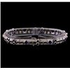 Image 2 : 4.24 ctw Sapphire and Diamond Bracelet - 18KT White Gold