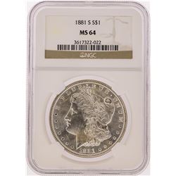 1881-S NGC  MS64 Morgan Silver Dollar