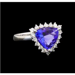 14KT White Gold 2.76 ctw Tanzanite and Diamond Ring