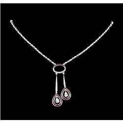 1.20 ctw Ruby and Diamond Necklace - 18KT White Gold