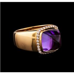 Fred of Paris Pain De Sucre Amethyst and Diamond Ring - 18KT Pink Gold