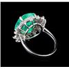 Image 3 : 9.08 ctw Emerald and Diamond Ring - 14KT White Gold