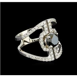 2.28 ctw Black Diamond Ring - 14KT White Gold