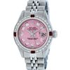 Image 1 : Rolex Stainless Steel Diamond and Ruby DateJust Ladies Watch