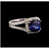 Image 1 : 14KT White Gold 2.90 ctw Sapphire and Diamond Ring