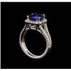 Image 4 : 14KT White Gold 2.90 ctw Sapphire and Diamond Ring