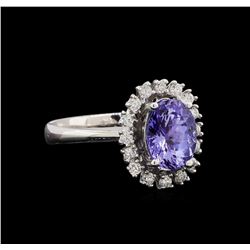 14KT White Gold 2.16 ctw Tanzanite and Diamond Ring