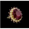 Image 1 : 36.08 ctw Ruby and Diamond Ring - 14KT Yellow Gold