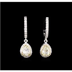 2.58 ctw Diamond Earrings - 14KT Two-Tone Gold