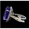 Image 3 : 21.80 ctw Tanzanite and Diamond Ring - 14KT White Gold